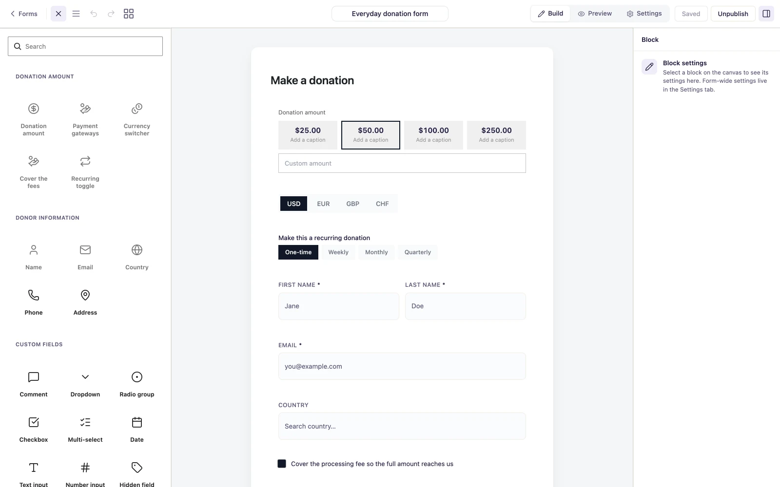 Form builder layout