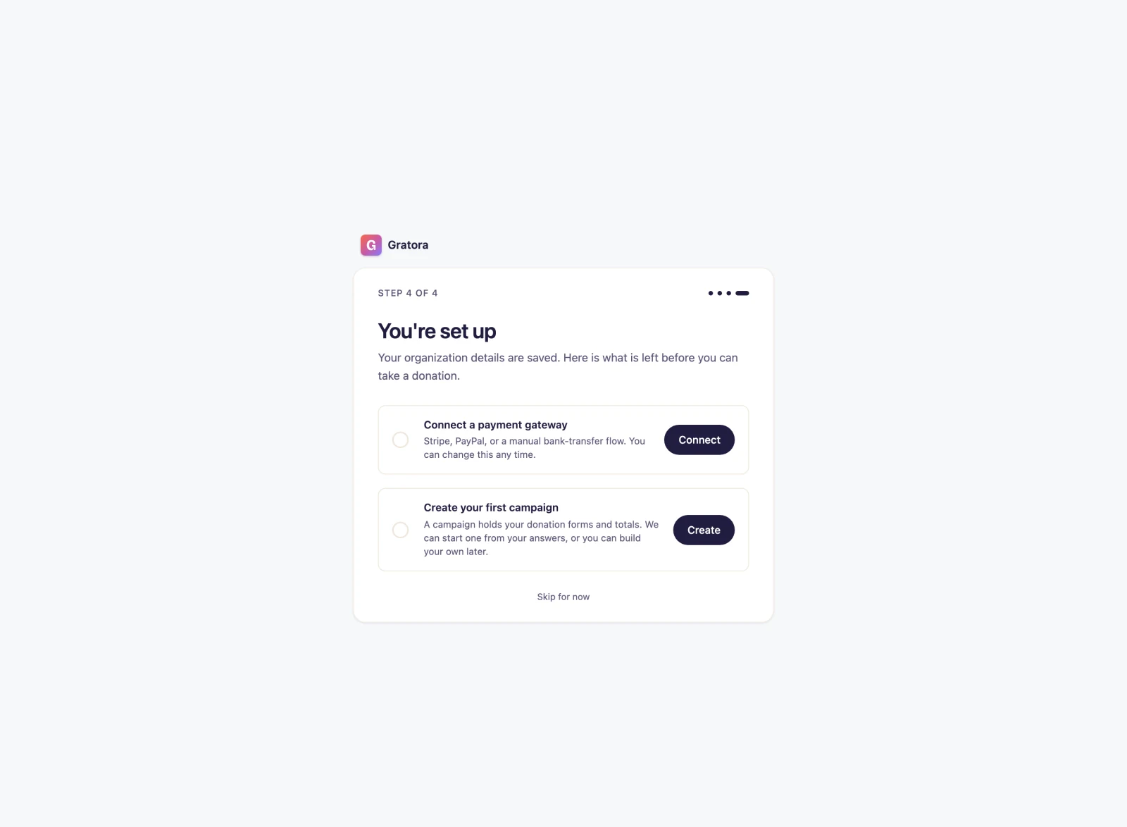Onboarding checklist step